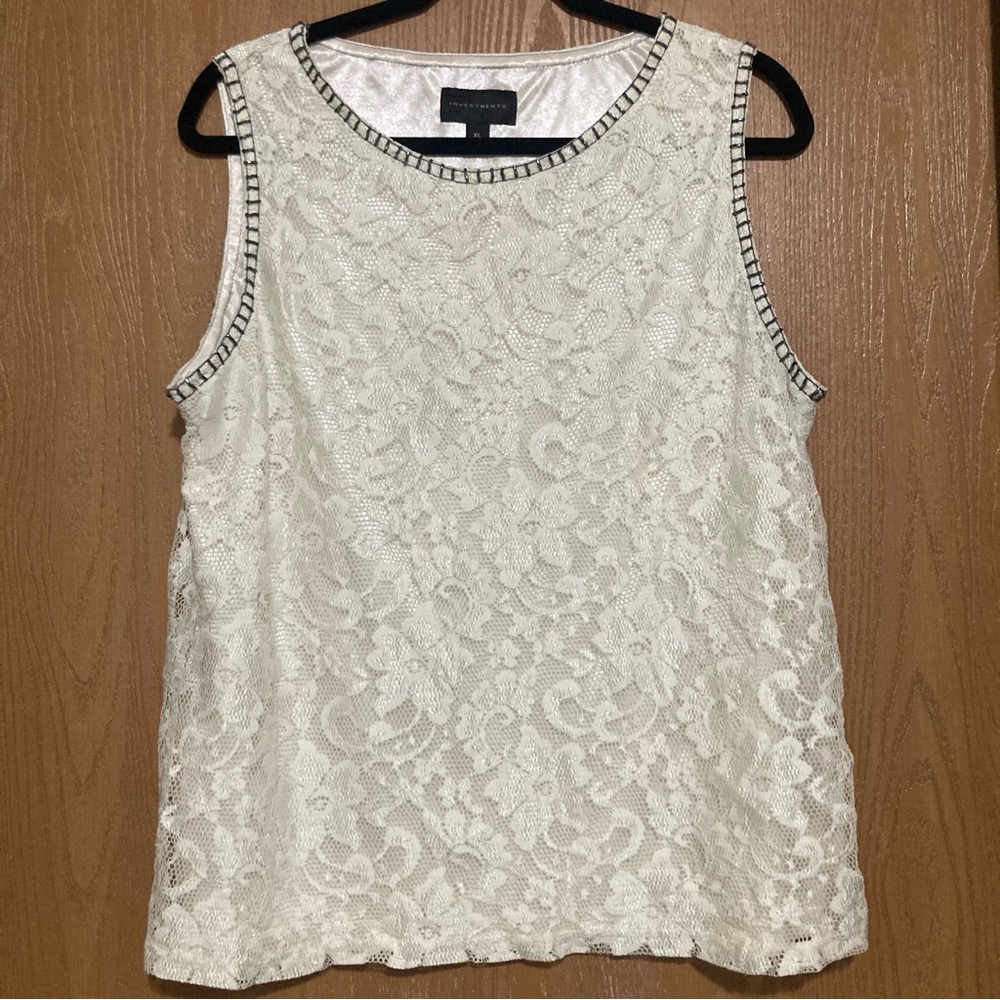 Investments XL Ivory Lace Top